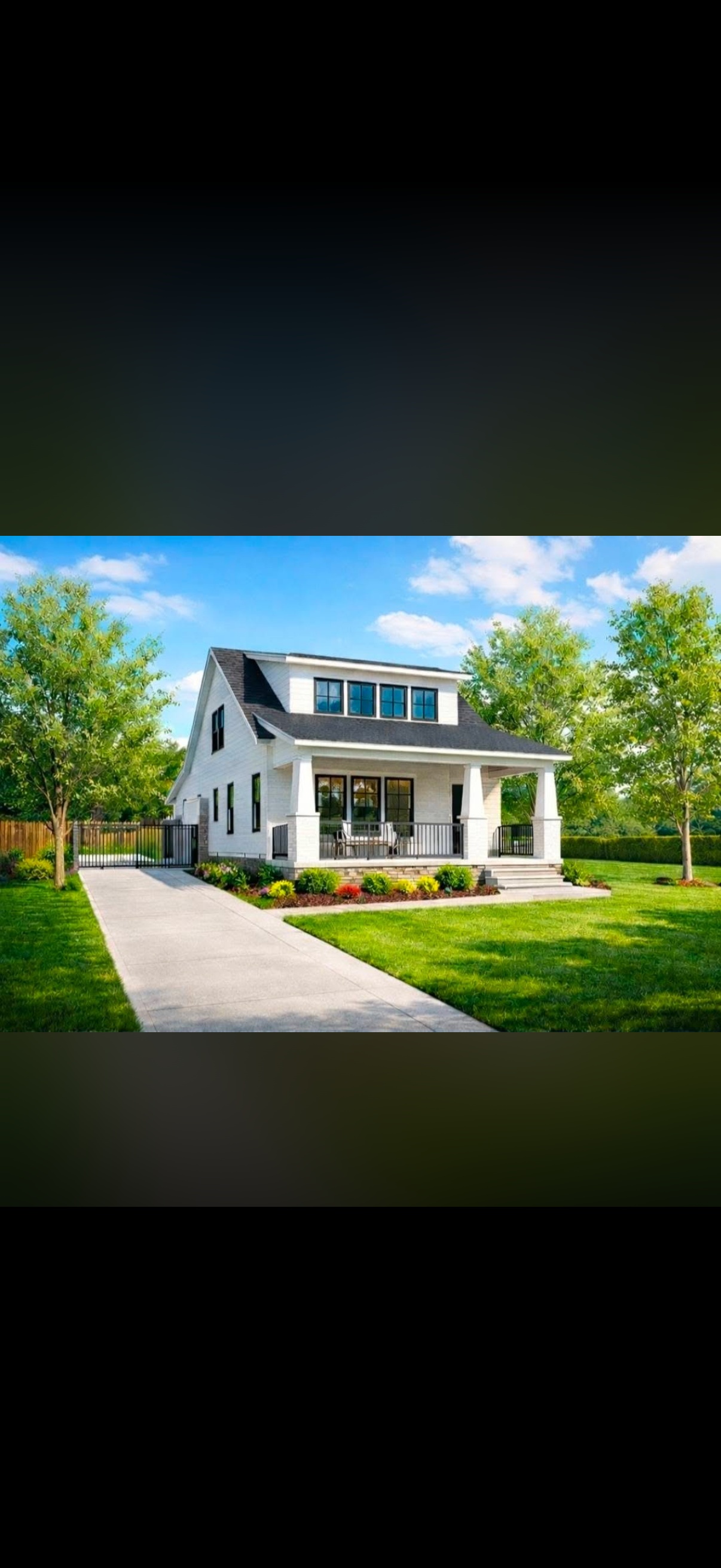 White and alabaster exterior rendering for 208 Wedgewood Drive