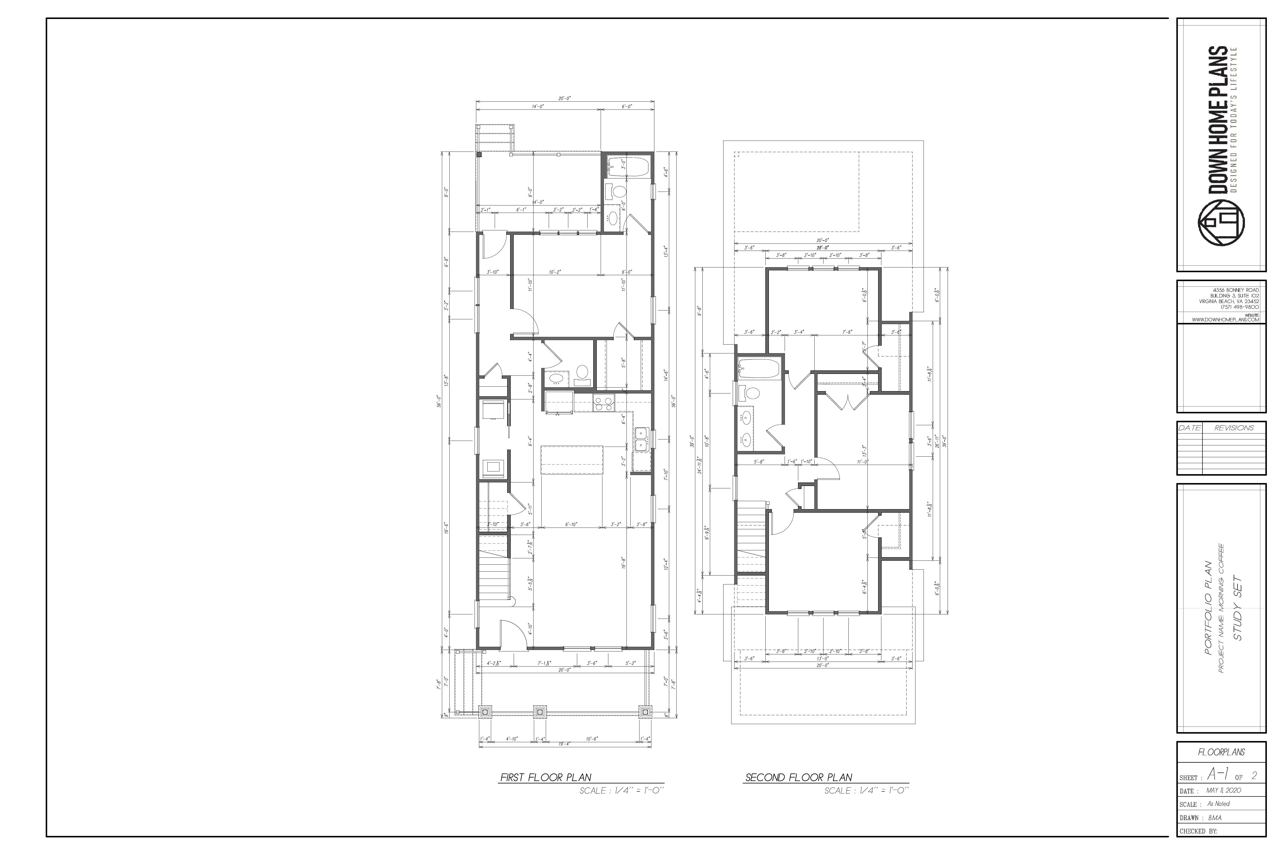 First and second floor plans for 208 Wedgewood Drive