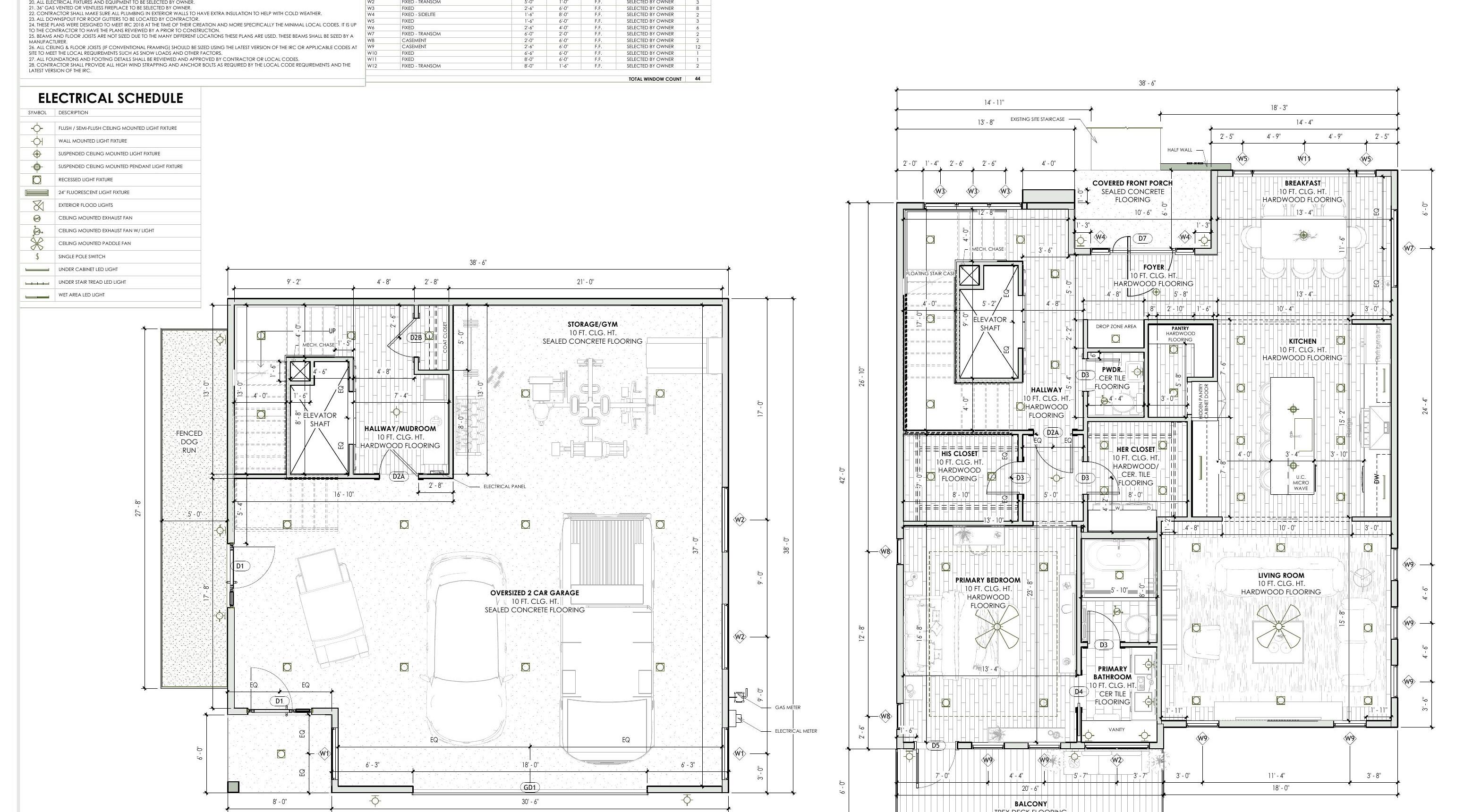 Floor plans for 920 and 922 North Church Street